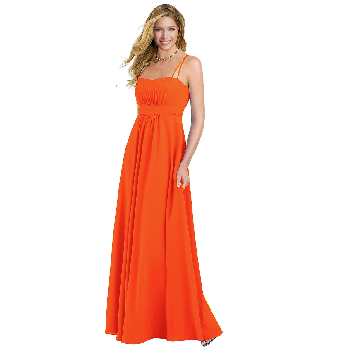 orange chiffon gown
