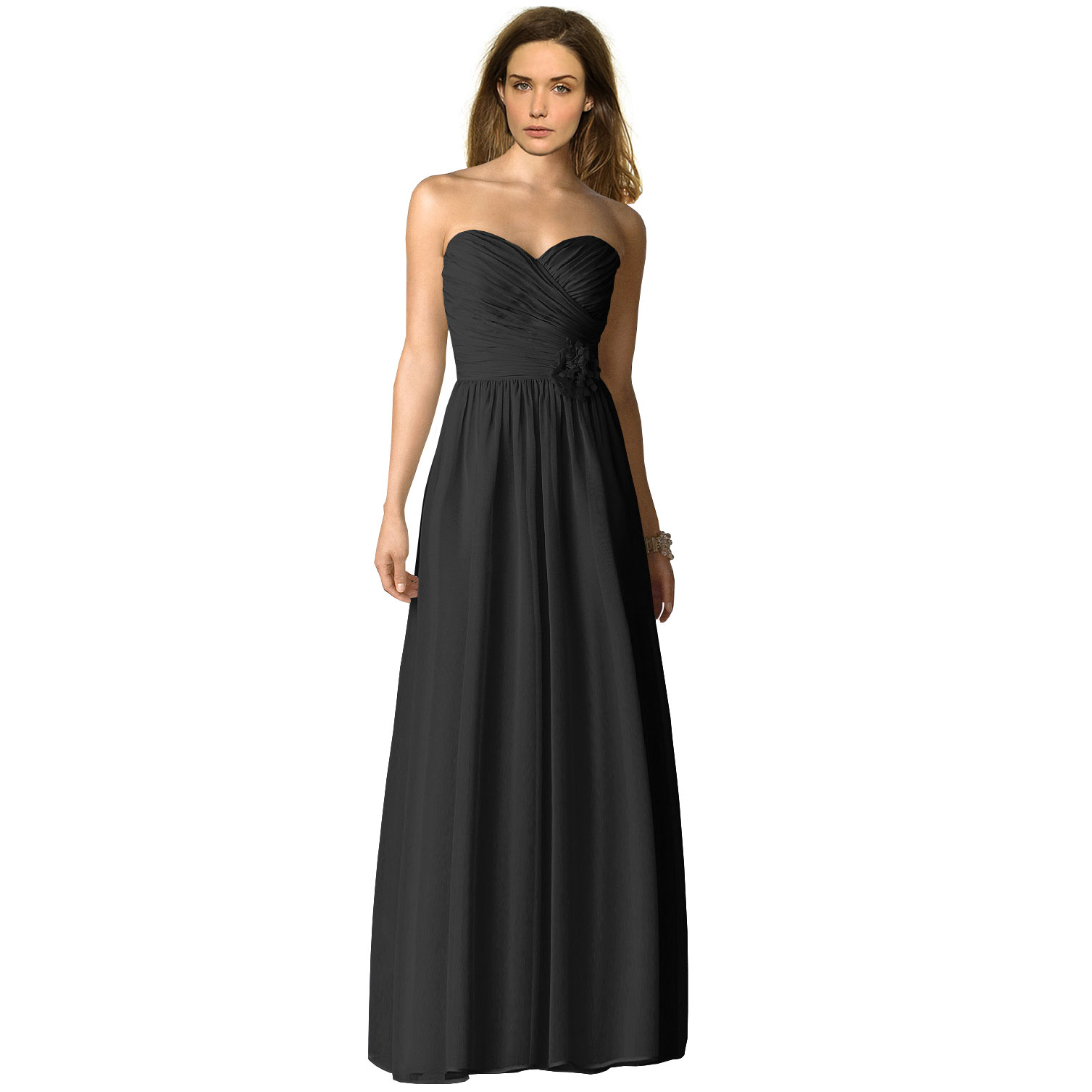 strapless full length dress