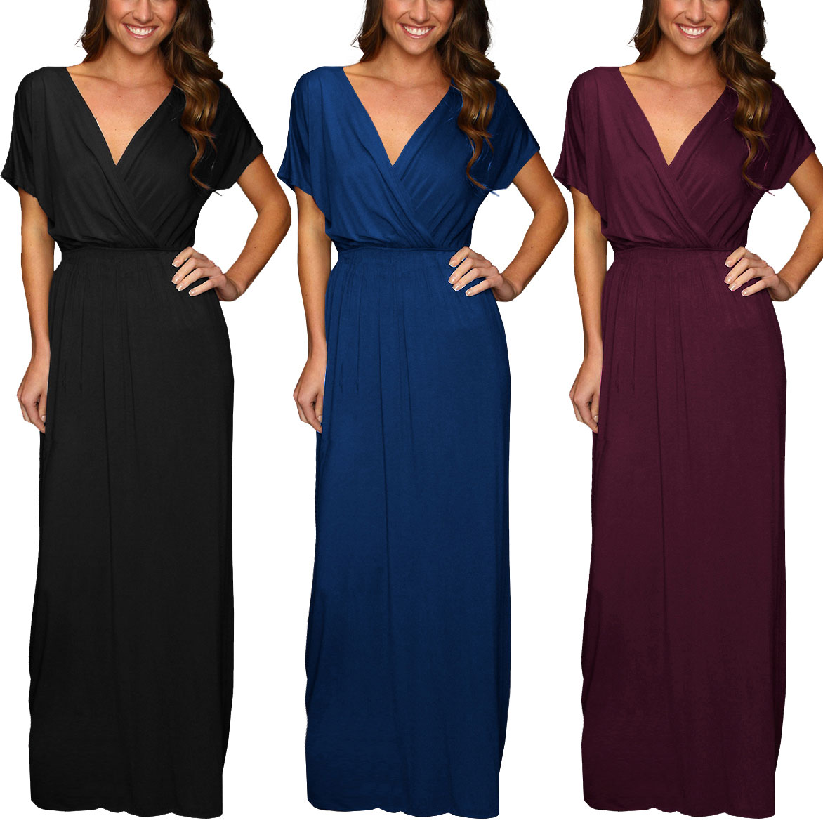 jersey maxi dress with sleeves