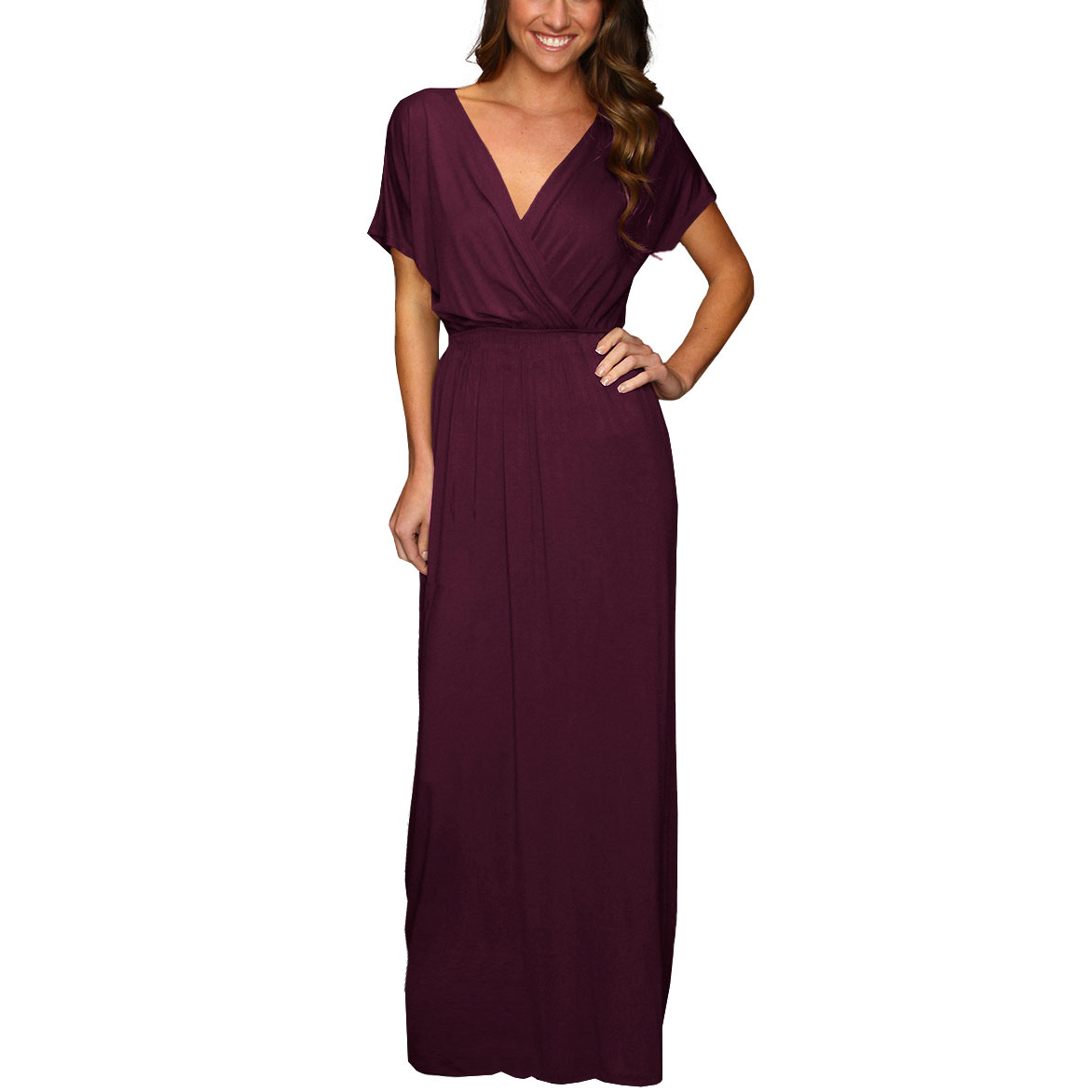 eggplant evening gown